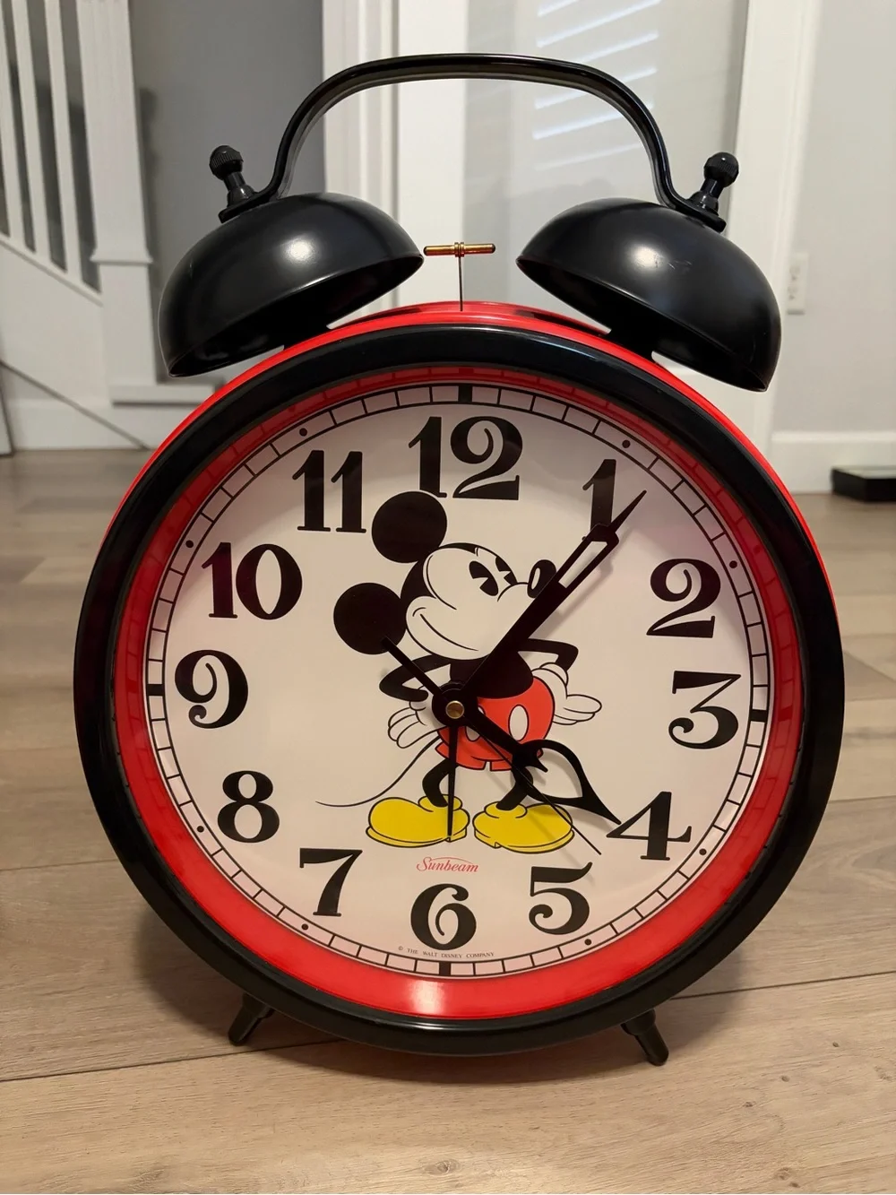 Disney Sunbeam Oversized Mickey Mouse Alarm Clock Vintage